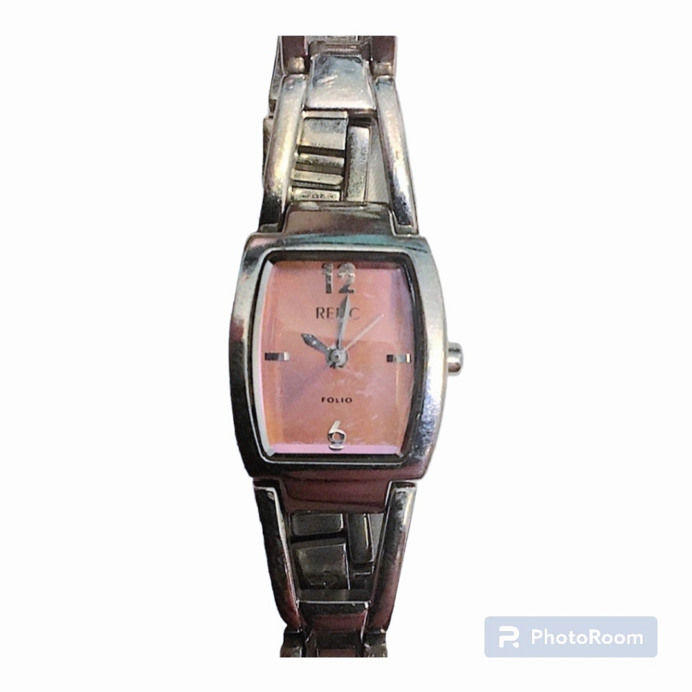 Vintage Relic Analog Watch Women's 7 in wrist Pink & Silver (stainless steel)